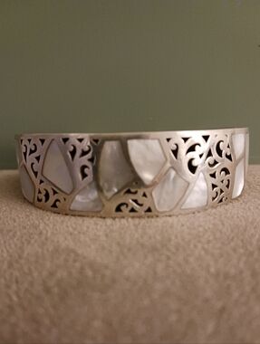 Lois Hill Sterling Mother of Pearl Cuff Bracelet
